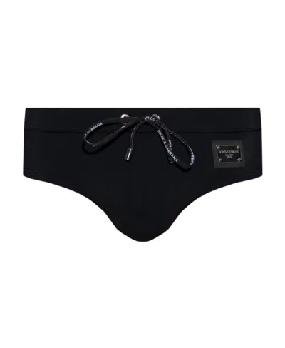 DOLCE & GABBANA DOLCE  GABBANA LOGO-PATCH DRAWSTRING BRIEFS