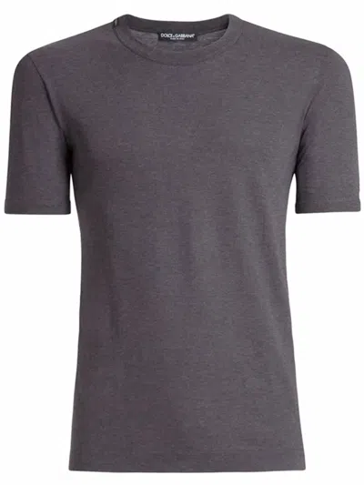 Dolce & Gabbana Logo-patch T-shirt In Grau
