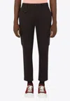 Dolce & Gabbana Logo Patch Tailored Cargo Pants In Blue