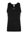 Dolce & Gabbana Stretch Cotton Tank Top With Logo Label Clothing In Black