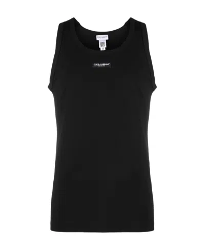DOLCE & GABBANA LOGO-PATCH TANK TOP