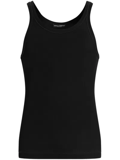 DOLCE & GABBANA LOGO-PATCH TANK TOP