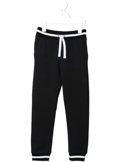 Dolce & Gabbana Babies' Logo-patch Track Pants In Black