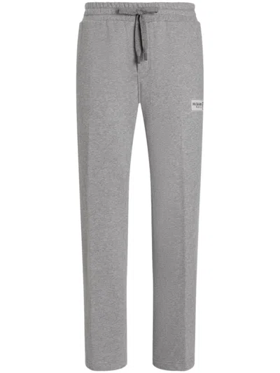Dolce & Gabbana Logo-patch Track Pants In Grey