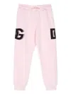 Dolce & Gabbana Logo Patch Cotton Sweatpants In Pink