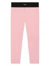 Dolce & Gabbana Logo-patch Two-tone Leggings In Pink