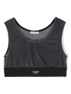 Dolce & Gabbana Brand-appliqué Sleeveless Velour Top 10-12 Years In Grey