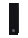 Dolce & Gabbana Logo-patch Virgin-wool Scarf In Black