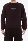 Dolce & Gabbana Logo Patch Washed Sweatshirt In Bordeaux