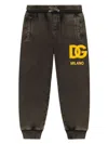 Dolce & Gabbana Boy's Embroidered Interlocked Logo-print Joggers In Grey