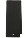 Dolce & Gabbana Logo-patch Wool Scarf In Grey
