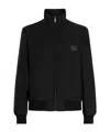 Dolce & Gabbana Zip-up Bomber Jacket With Logo Patch In Black