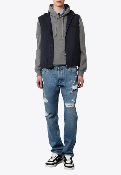Dolce & Gabbana Logo Patch Zip-up Vest