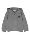 Dolce & Gabbana Logo-patch Zipped Hoodie In Grey