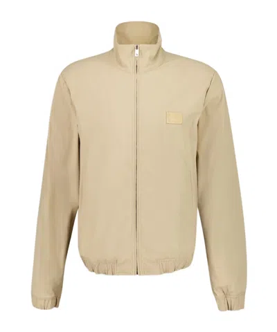 Dolce & Gabbana Logo-patch Lightweight Jacket In Brown