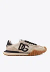 Dolce & Gabbana Dg Athletic Black Low Top Sneakers With Logo Patch On The Tongue And Maxi Logo On The Side In Suede  In Black