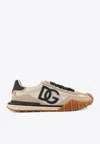 Dolce & Gabbana Dg Athletic Black Low Top Sneakers With Logo Patch On The Tongue And Maxi Logo On The Side In Suede  In Multi