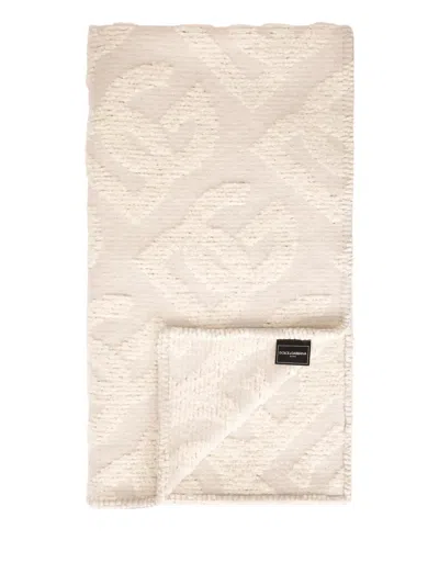 Dolce & Gabbana Logo-pattern Blanket In Neutral