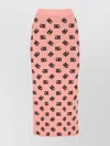 Dolce & Gabbana Pink Skirt With Pencil Design And All-over Printed Dg Logo In Viscose Blend Woman In Pink