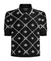 Dolce & Gabbana Men Wool And Silk Polo Shirt With Logo Monogram In Black