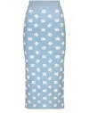 Dolce & Gabbana Logo-print Straight Skirt In Blue