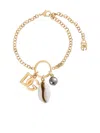 Dolce & Gabbana Logo-pendant Bracelet In Gold
