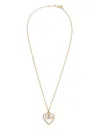 Dolce & Gabbana Heart And Logo Rhinestones Pendant Necklace Accessories In Gold