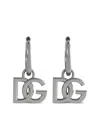 Dolce & Gabbana Logo-pendant Earrings In Silver