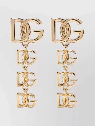 DOLCE & GABBANA LOGO PENDANT EARRINGS PAIR DANGLING DROP