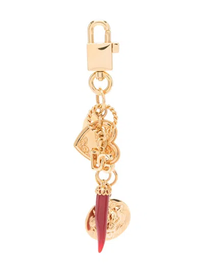Dolce & Gabbana Logo-pendant Keyring In Gold