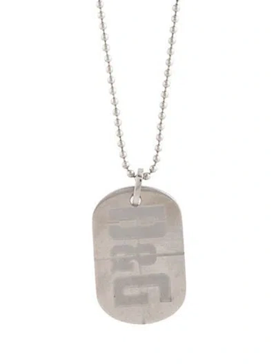 Pre-owned Dolce & Gabbana Logo Pendant Necklace, 25" In Multi