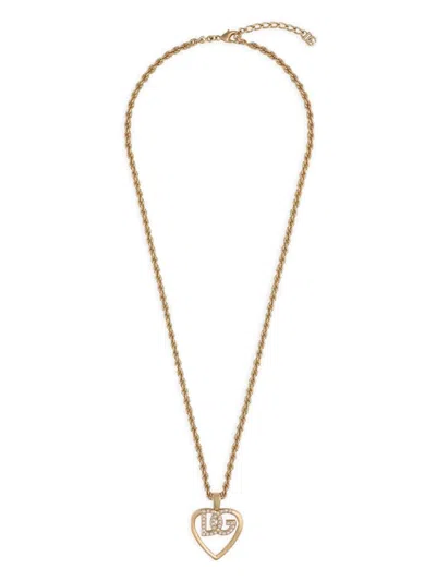 Dolce & Gabbana Dg Heart Pendant Necklace In Gold
