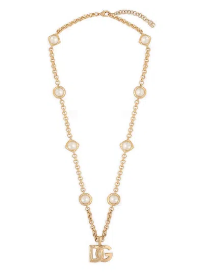 Dolce & Gabbana Logo-pendant Necklace In Gold
