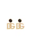 Dolce & Gabbana Logo Gemstone Accent Clip Earrings In Gold