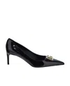 Dolce & Gabbana Pointed Toe Leather Pumps With Stiletto Heel In Black