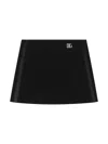 Dolce & Gabbana Girl's Logo Emblem Mini Skirt In Black