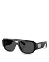 Dolce & Gabbana Logo Plaque Aviator Sunglasses, 57mm In Black