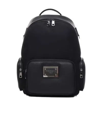 Dolce & Gabbana Logo-plaque Backpack In Black