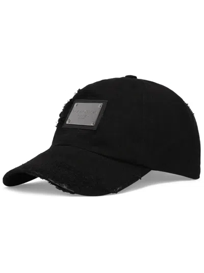 Dolce & Gabbana Baseball Cap With Logo Plaque In Black
