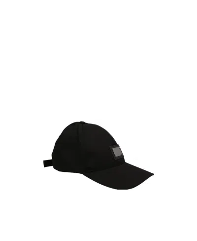 Dolce & Gabbana Logo Tag Embellished Baseball Cap In Black