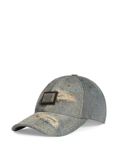 Dolce & Gabbana Logo-plaque Baseball Cap In Blue