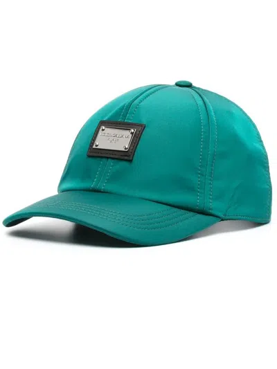 Dolce & Gabbana Logo-plaque Baseball Cap In Green