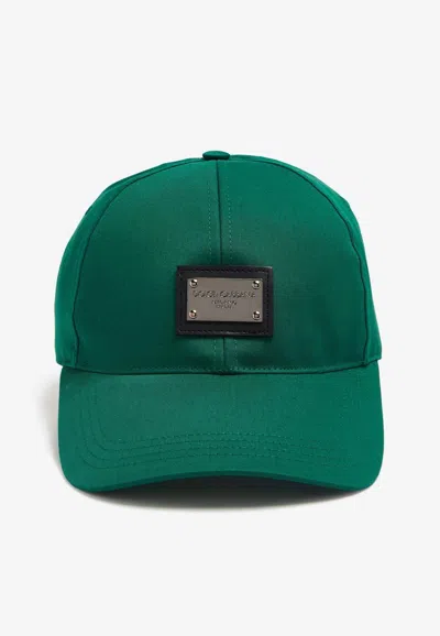 Dolce & Gabbana Logo Plaque Baseball Cap In Green