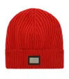 Dolce & Gabbana Logo-plaque Ribbed Beanie Hat