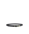 Dolce & Gabbana Leather Belt With Metal Monogram In Black