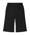 Dolce & Gabbana Stretch Cotton Shorts With Branded Tag In Black