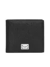 Dolce & Gabbana Bifold Wallet In Black Dauphine Leather In Black