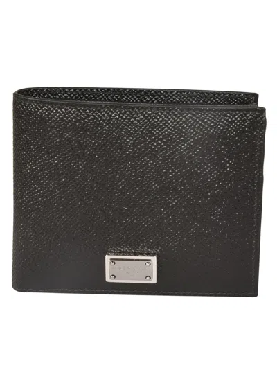 Dolce & Gabbana Logo Plaque Bifold Wallet In Black