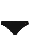 Dolce & Gabbana Logo-plaque Bikini Bottoms In Black