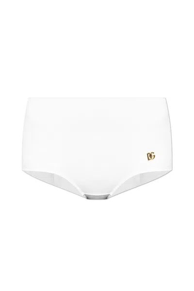 Dolce & Gabbana Logo Plaque Bikini Briefs In White